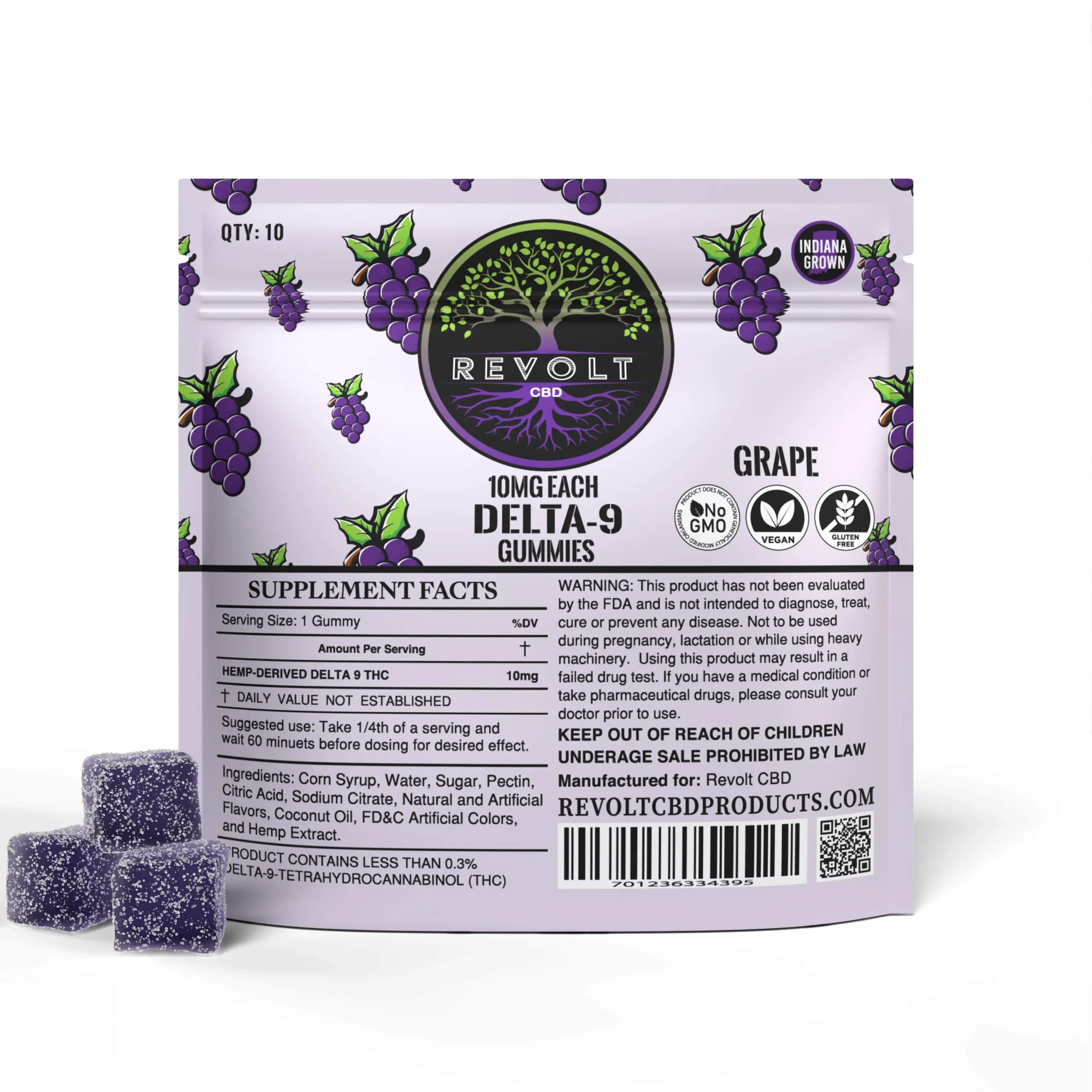 10 MG Delta 9 Grape Gummies