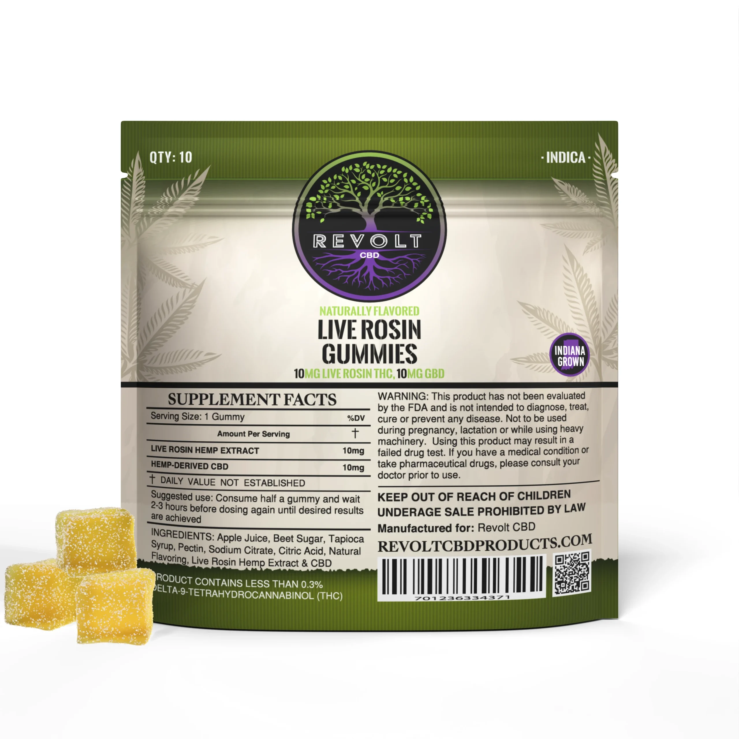 20 MG Live Rosin Indica Gummies