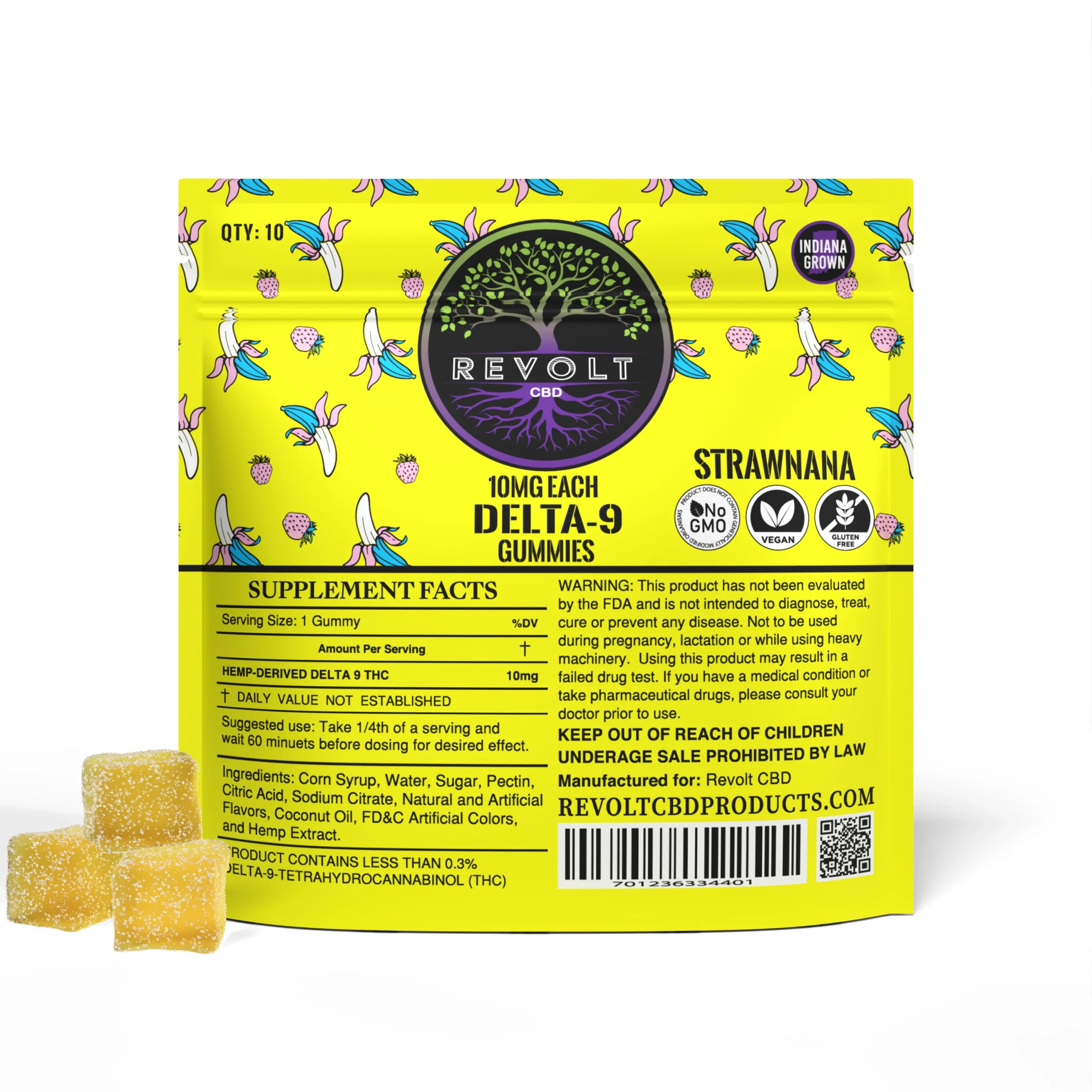 10 MG Delta 9 Strawnana Gummies