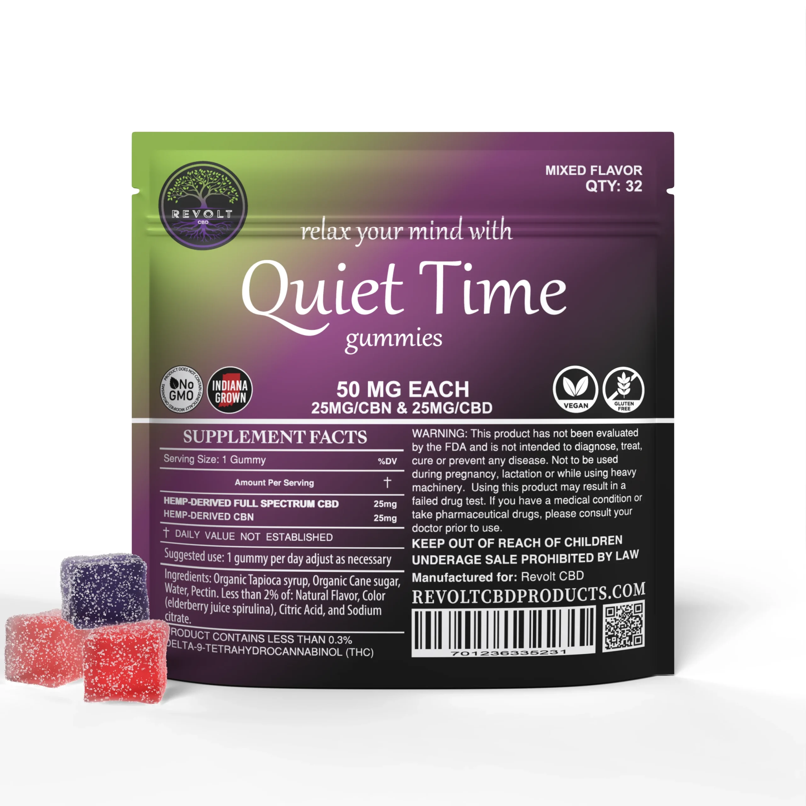 50 MG CBN and CBD Mixed Flavor Gummies
