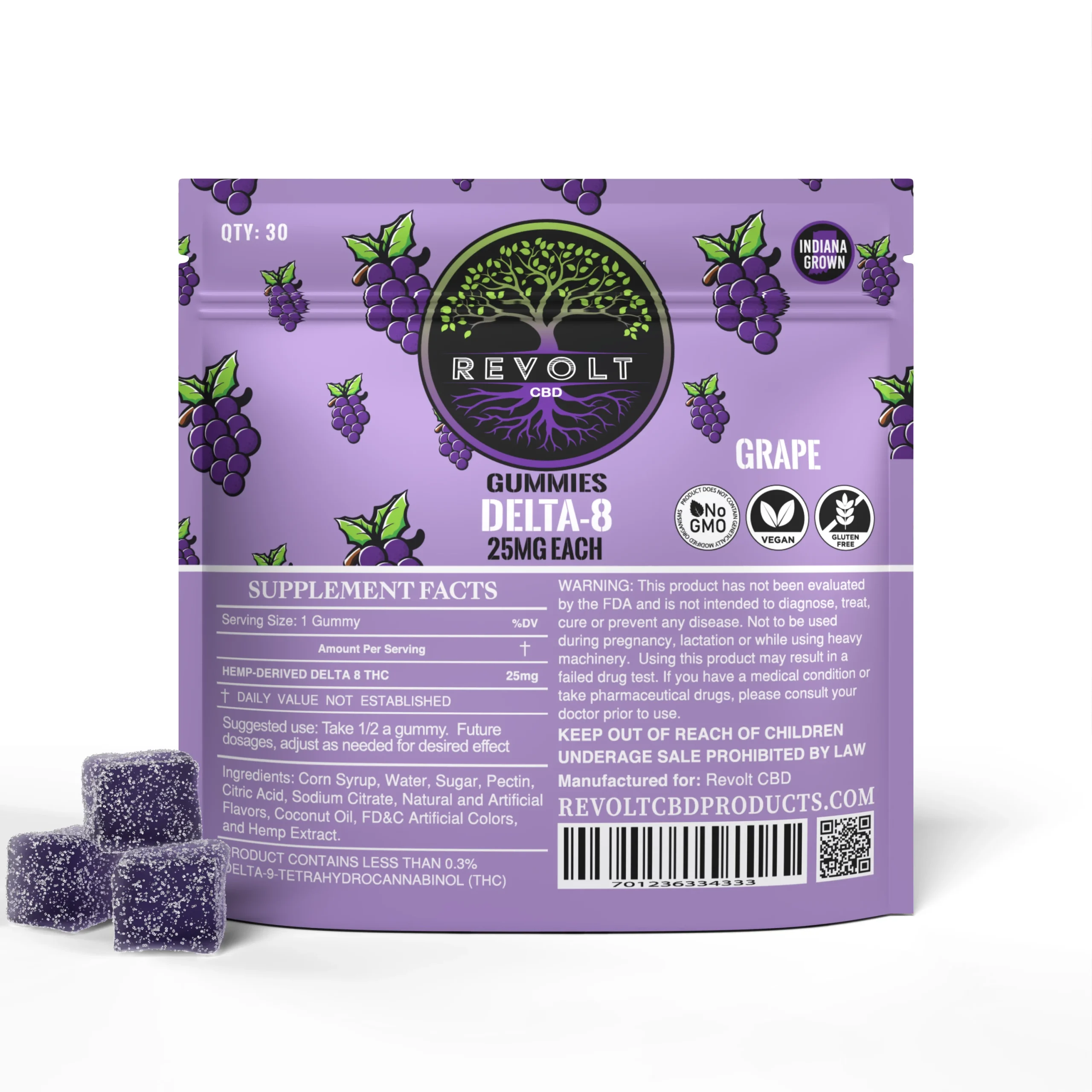 25 MG Delta 8 Grape Gummies