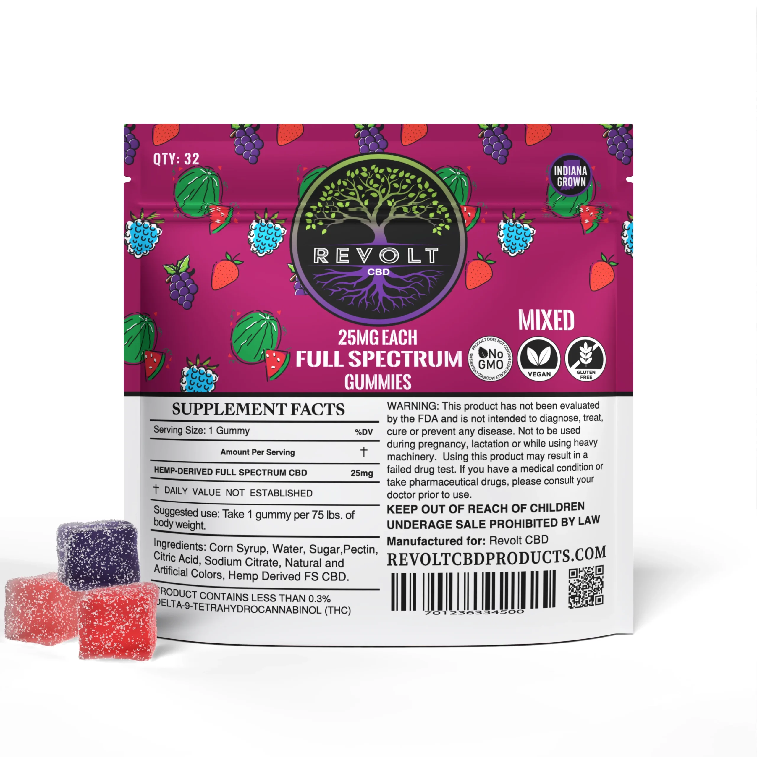 25 MG Full Spectrum Mixed CBD Gummies